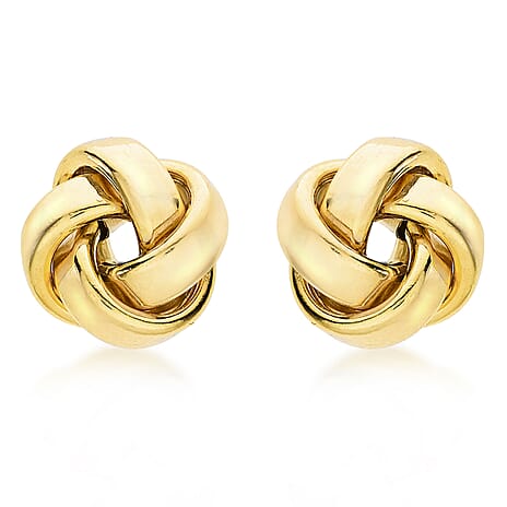 9K Yellow Gold 11mm Knot Stud Earrings