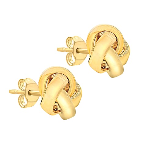 9K Yellow Gold 11mm Knot Stud Earrings