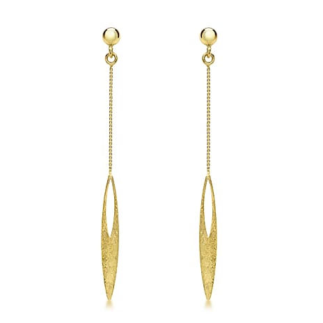 9K Yellow Gold Elliptic Drop Earrings