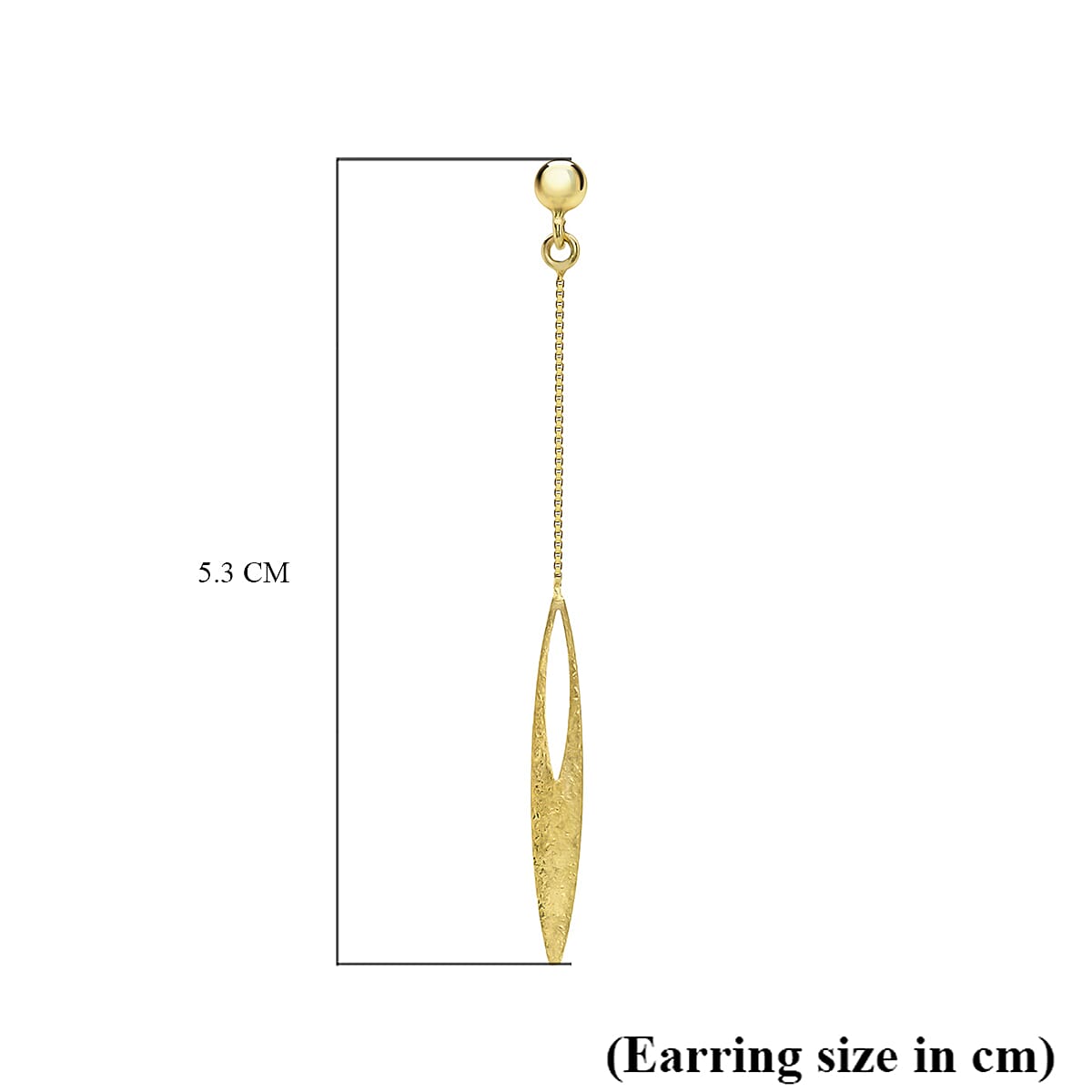 9K Yellow Gold Elliptic Drop Earrings