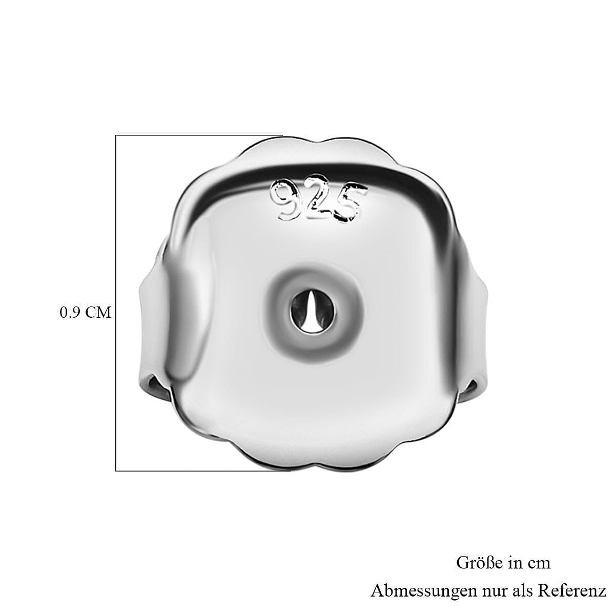 Sterling Silver Oversized Earring Backs in Rhodium Overlay