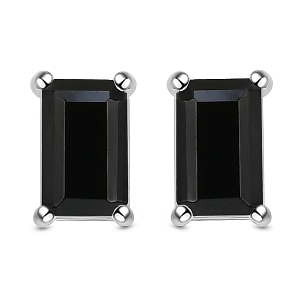 Boi Ploi Black Spinel Stud Earrings in Sterling Silver - 8894959 - TJC