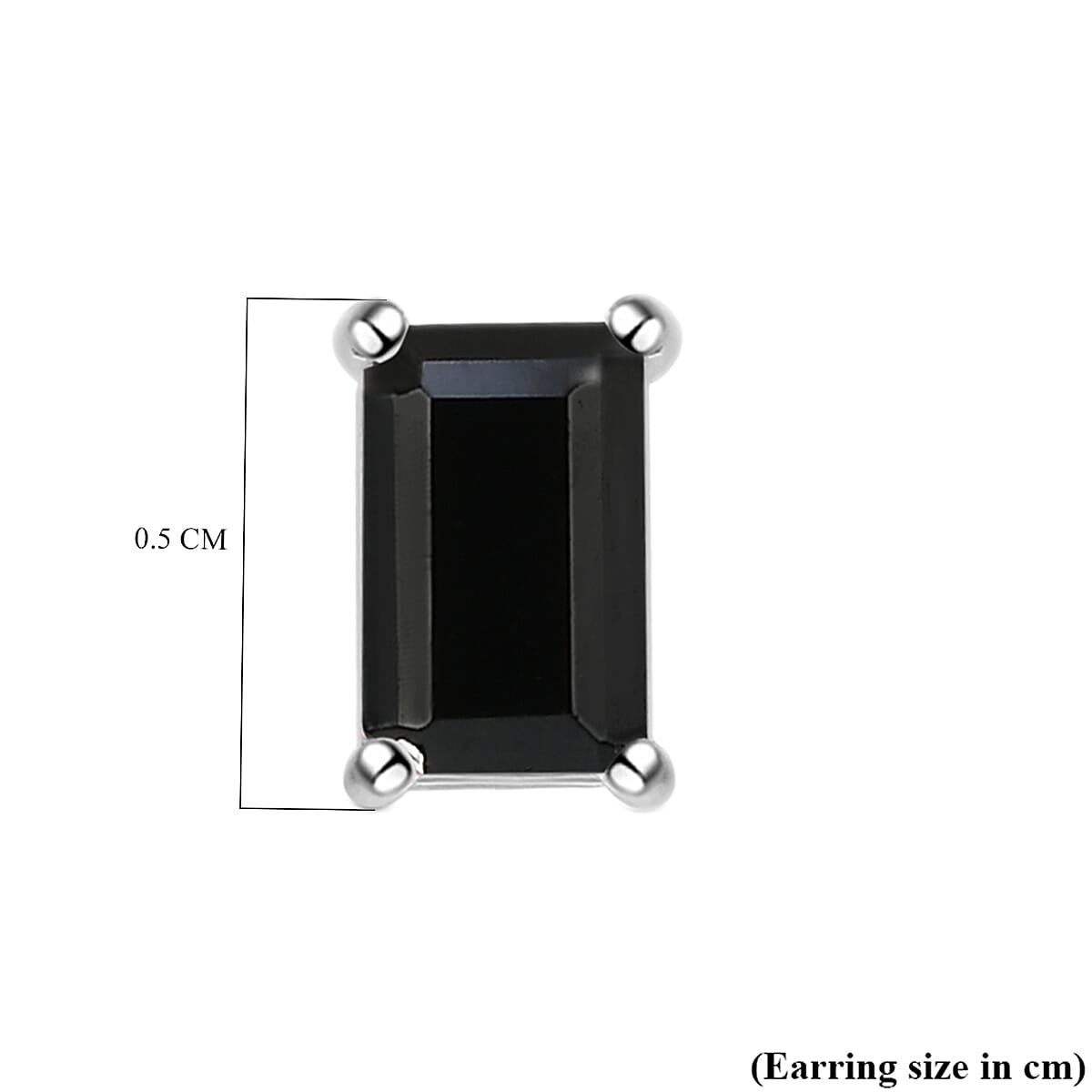 Boi Ploi Black Spinel Stud Earrings (with Push Back) in Sterling Silver