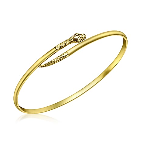 9K Yellow Gold 7mm Snake Torque Bangle