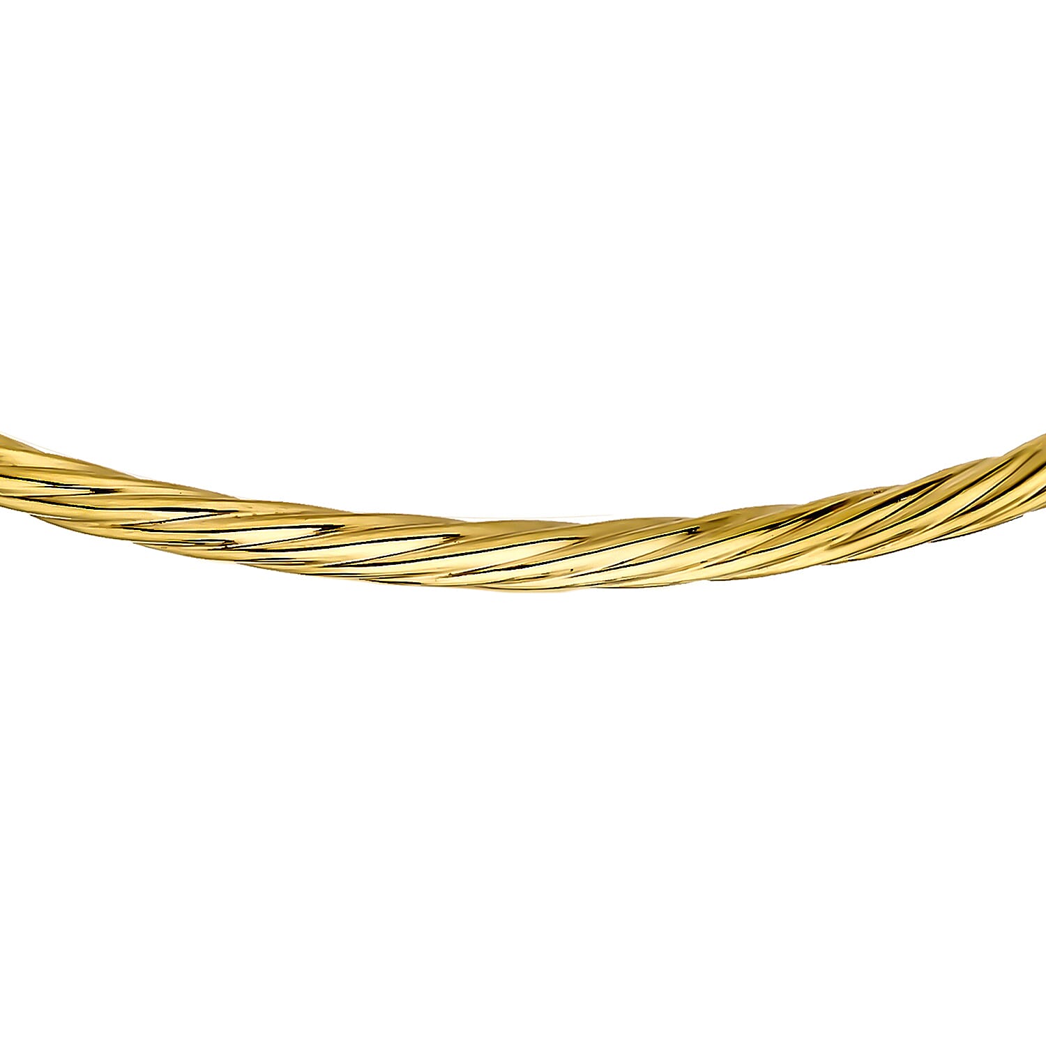 9K Yellow Gold 3mm Twist Oval 44mm x 37mm Baby Bangle