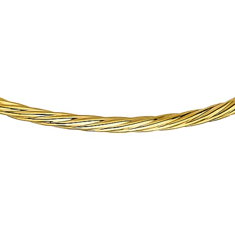 9K Yellow Gold 3mm Twist Oval 44mm x 37mm Baby Bangle