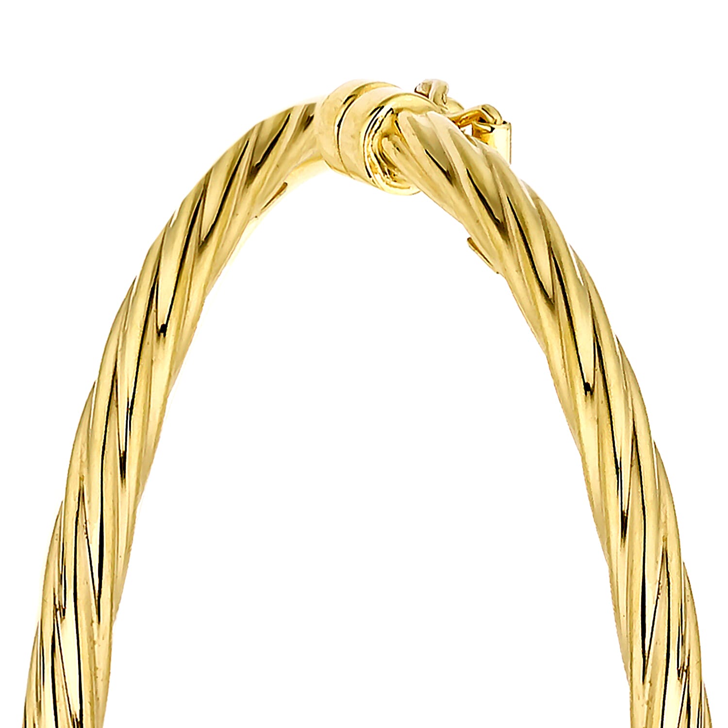 9K Yellow Gold 3mm Twist Oval 44mm x 37mm Baby Bangle