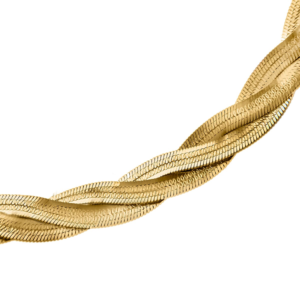 9K Yellow Gold Plait Patterned Herringbone Bracelet 7.5 Inch