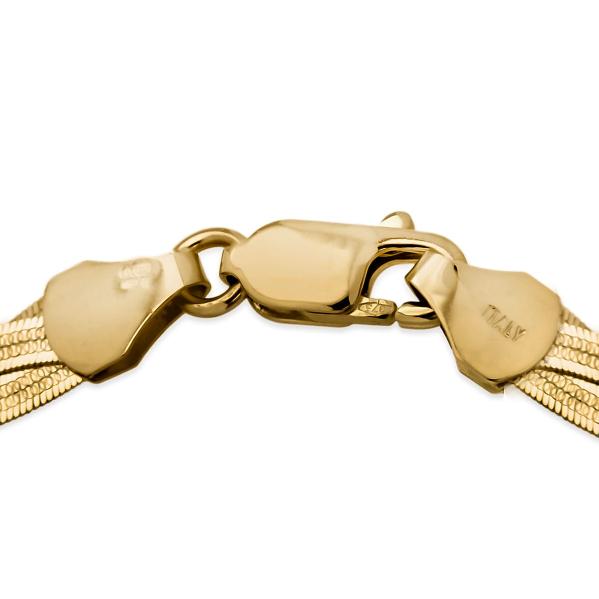 9K Yellow Gold Plait Patterned Herringbone Bracelet 7.5 Inch