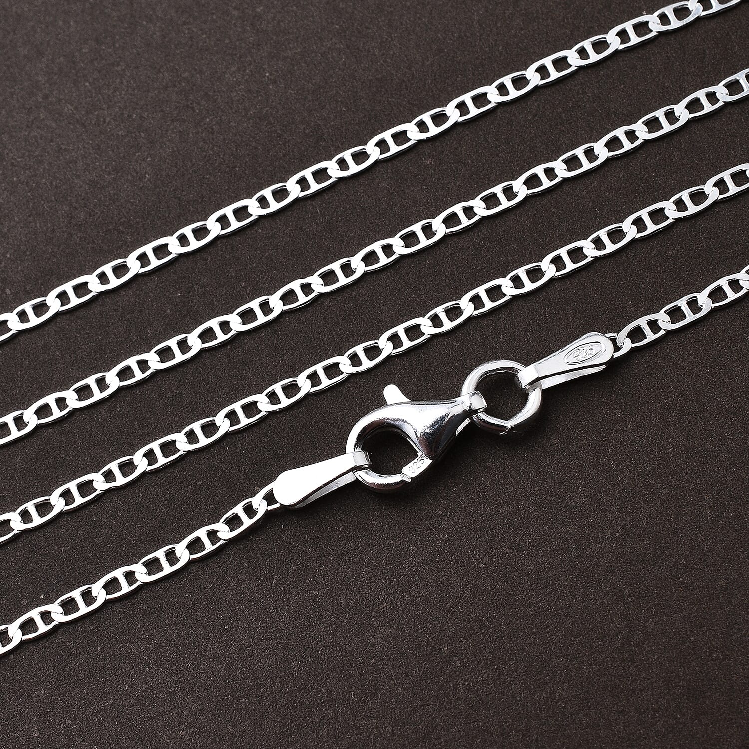 NY Close Out Deal - Sterling Silver Mariner Link Chain (Size - 24) With Lobster Clasp