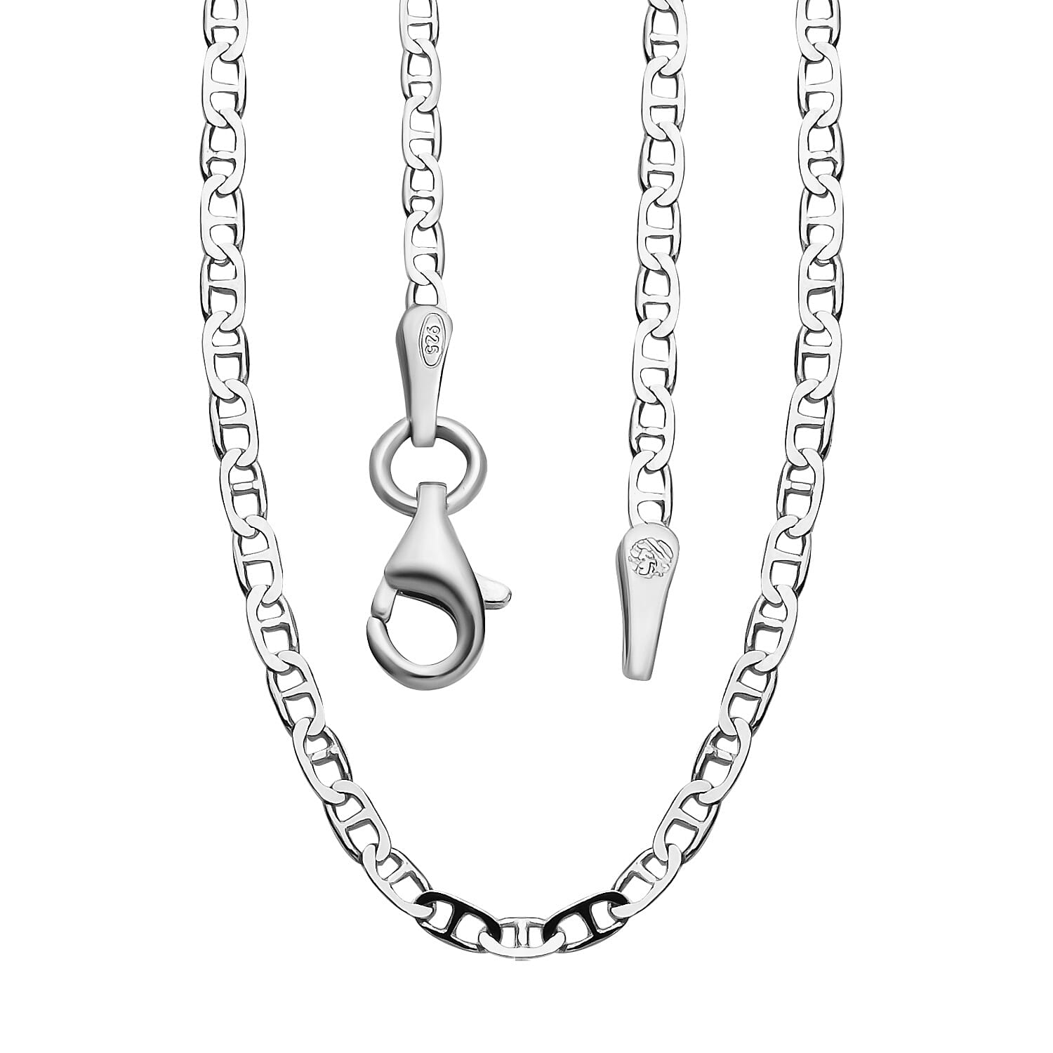 NY Close Out Deal - Sterling Silver Mariner Link Chain (Size - 24) With Lobster Clasp