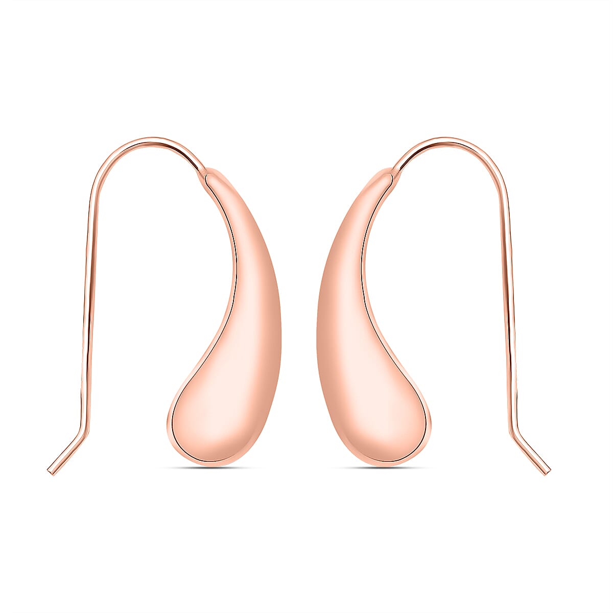 Italian Made - Rose Gold Overlay Sterling Silver Earrings (With Hook)