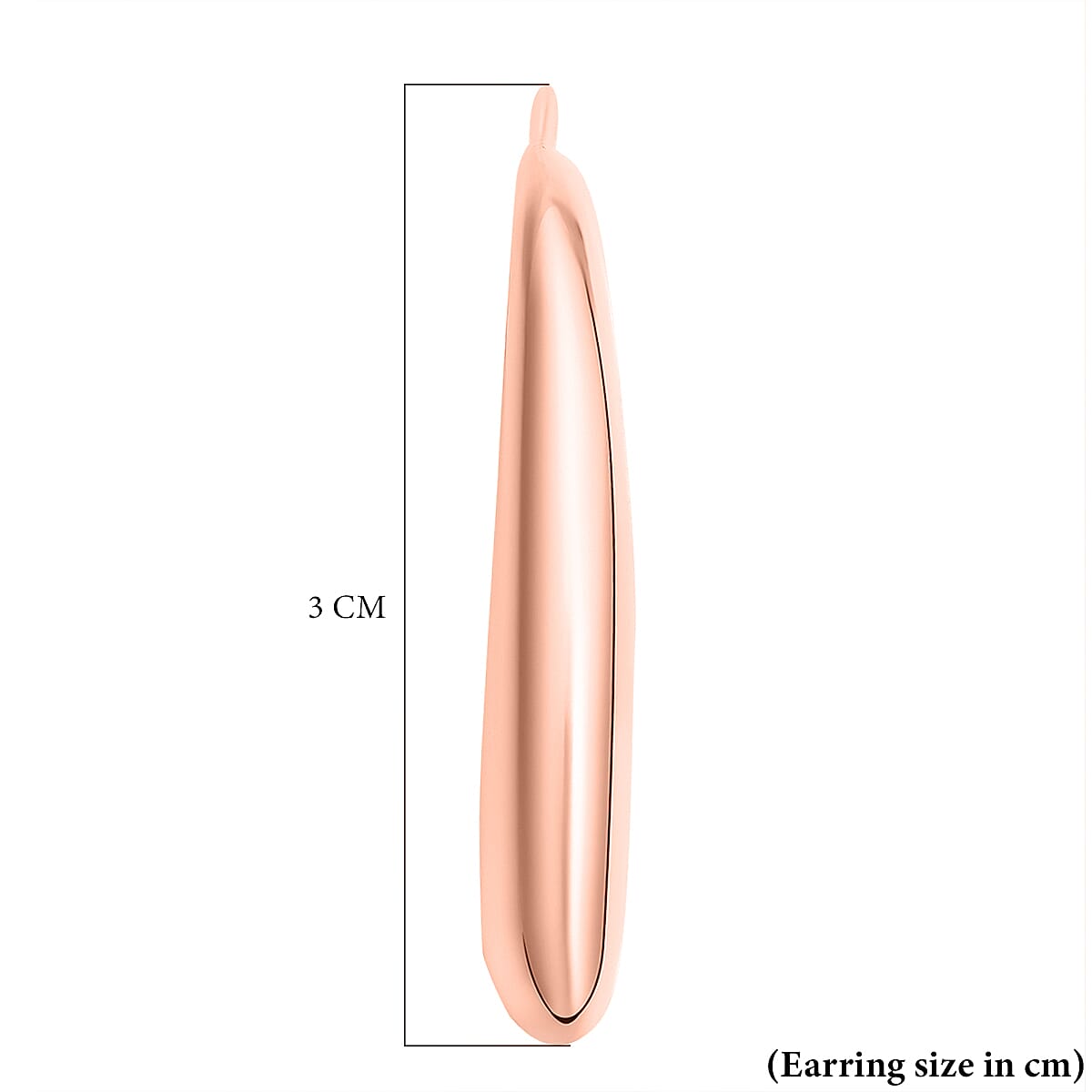 Italian Made - Rose Gold Overlay Sterling Silver Earrings (With Hook)