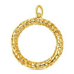 RACHEL GALLEY - 18K Vermeil Yellow Gold Overlay Sterling Silver Lattice Circle Of Life Pendant, Silver Wt. 5.40 Gms