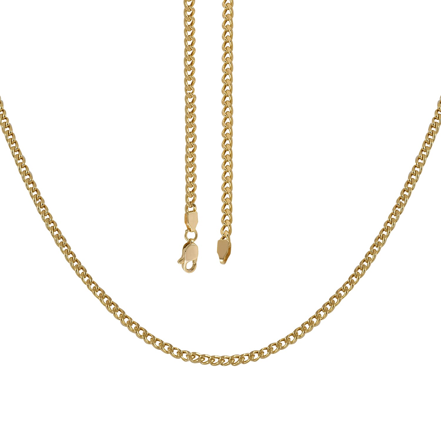 One Time Close Out Deal- Italian Made- 9K Yellow Gold Curb Necklace (Size - 20), Gold Wt. 5.21 Gms