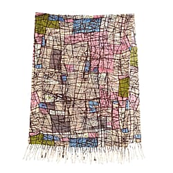 La Marey Merino Woollen Horse Cart Pattern Scarf - Brown