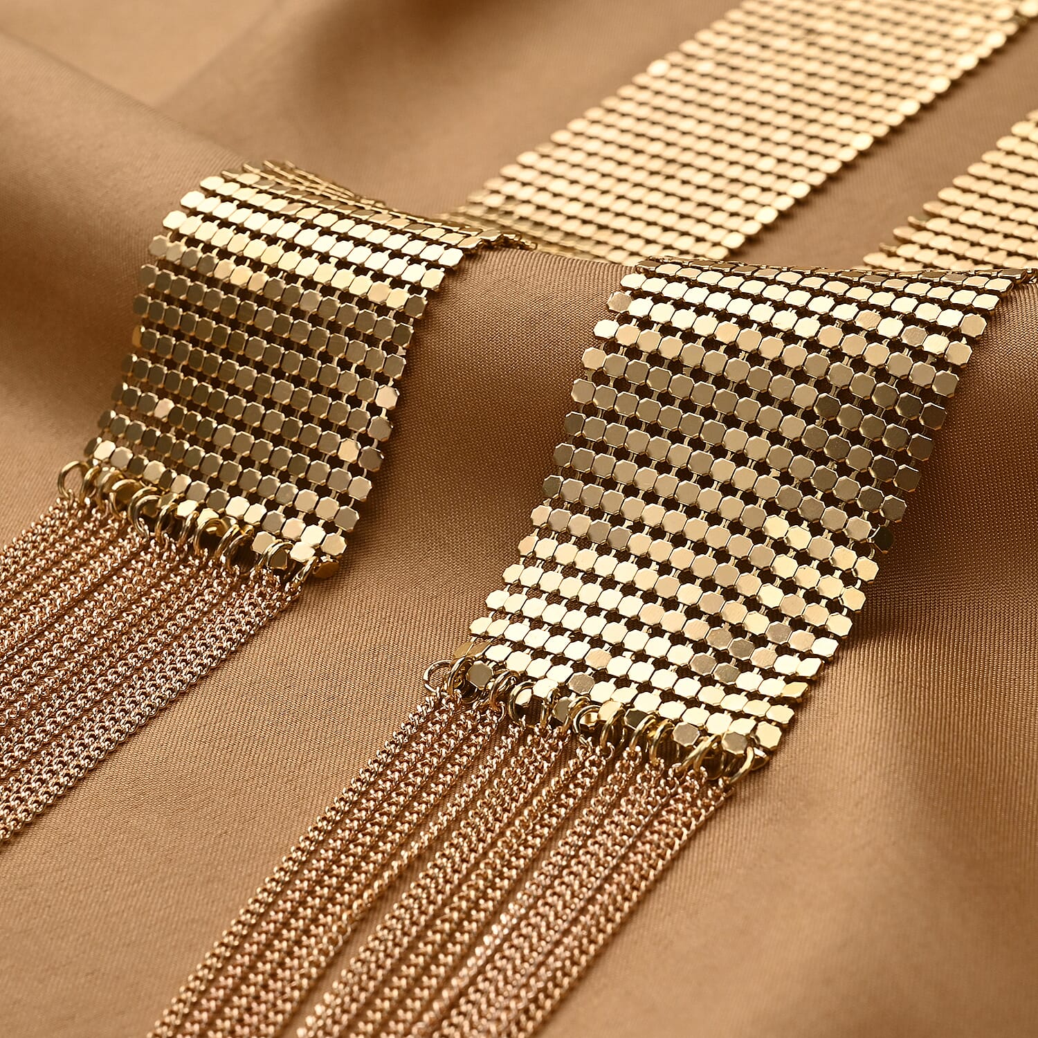 Scarf Style Necklace or Belt (Size - 59) in Gold Tone