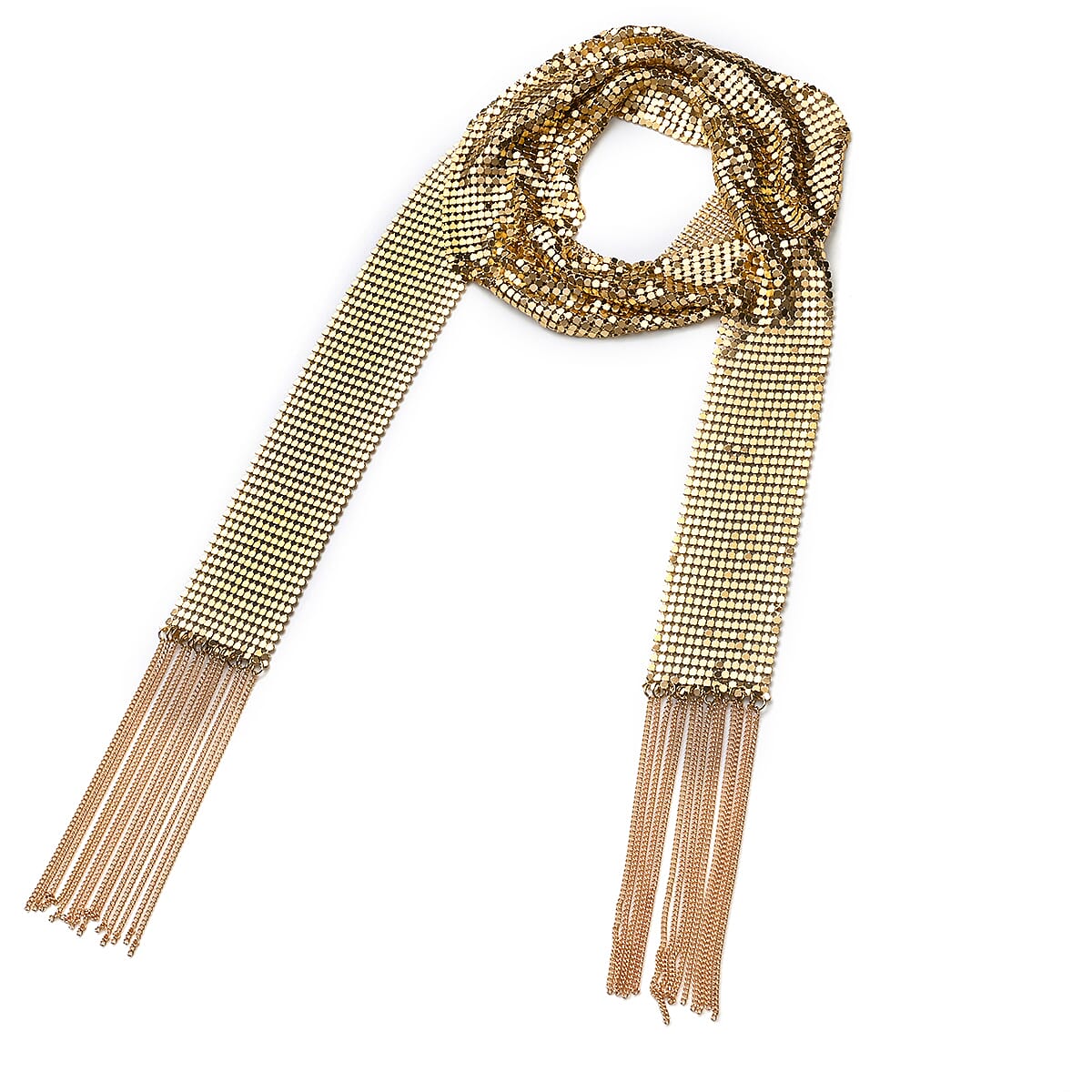 Scarf Style Necklace or Belt (Size - 59) in Gold Tone