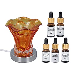 Touch lamp with 5 essential oils rose lavender jasmine cologne osmanthus material glass iron base