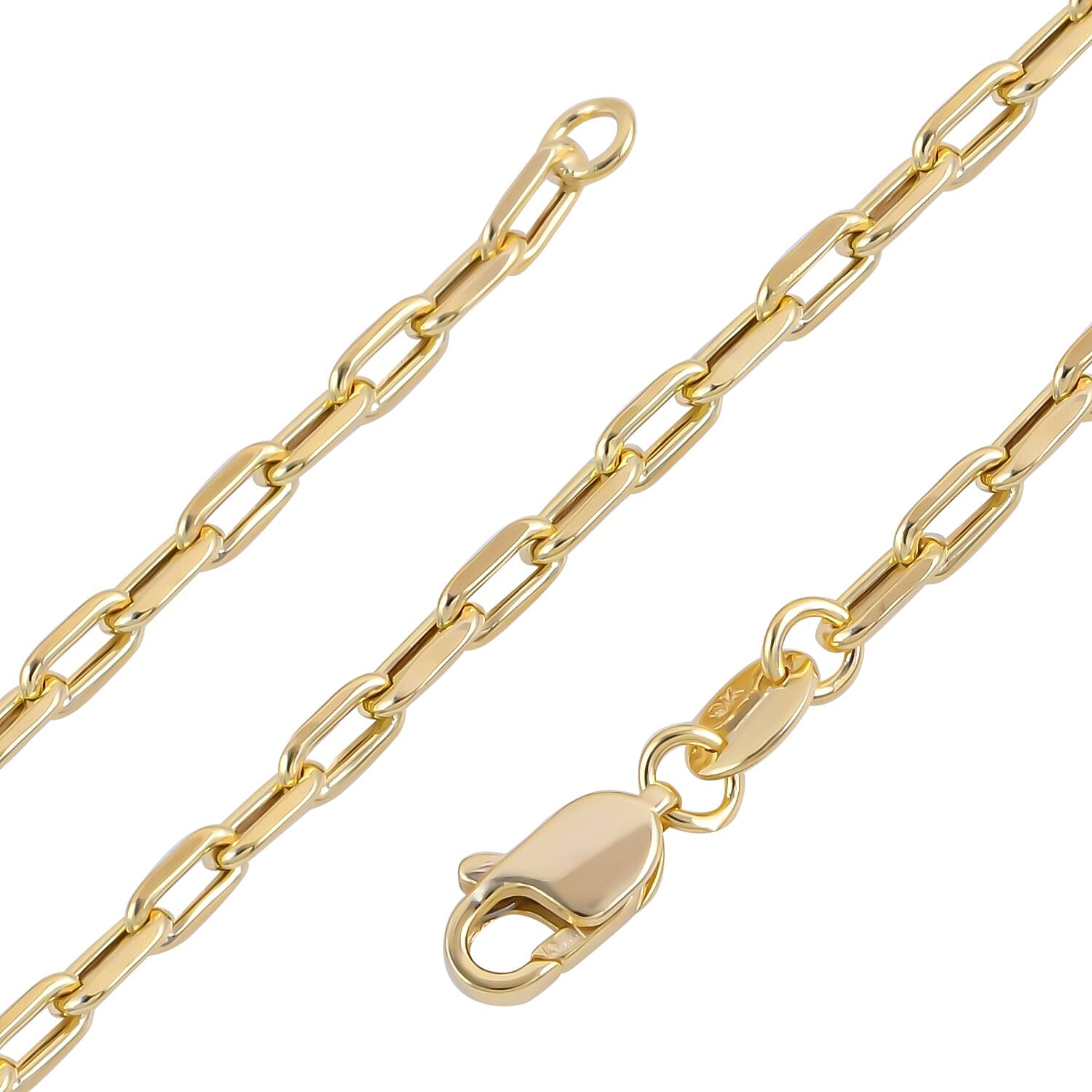 Hatton Garden Close Out Deal- 9K Yellow Gold Paperclip Necklace (Size - 30) with Lobster Clasp, Gold Wt. 5.52 Gms