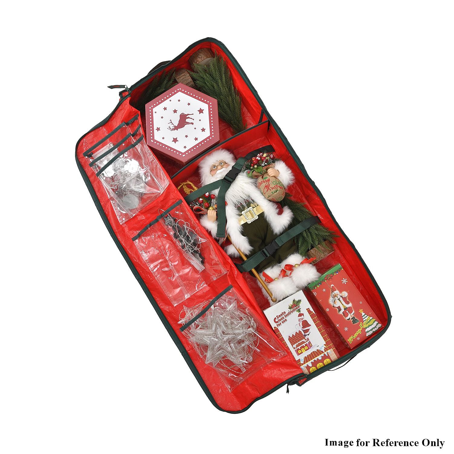 Waterproof Storage Bag with Multiple Pockets Inside - Red