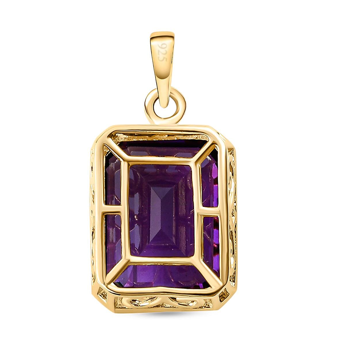 Lusaka Amethyst Pendant in 18K Vermeil Yellow Gold Overlay Sterling Silver 11.00 Ct.