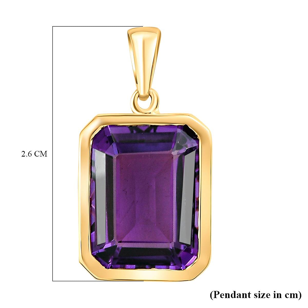 Lusaka Amethyst Pendant in 18K Vermeil Yellow Gold Overlay Sterling Silver 11.00 Ct.