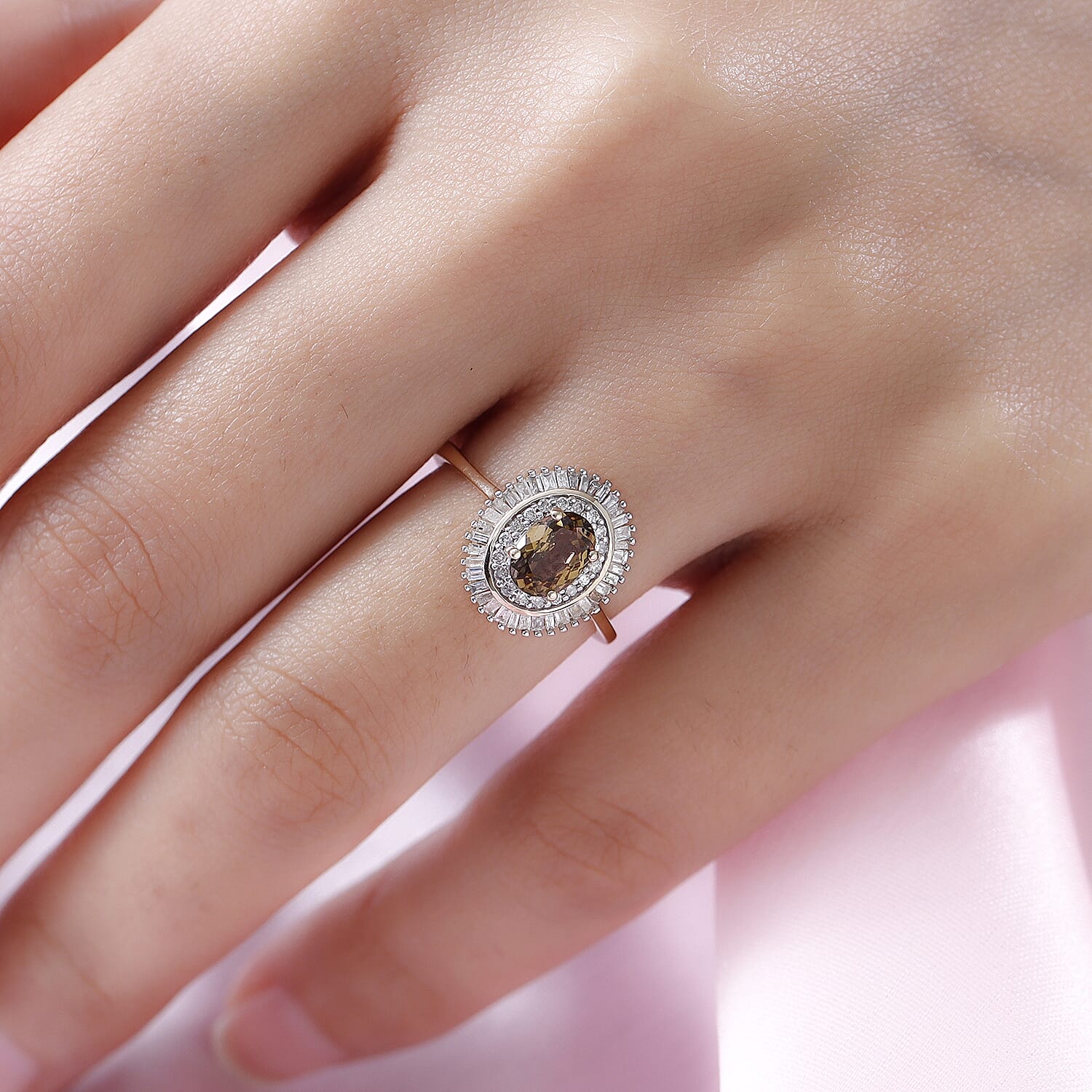 9K Yellow Gold Natural Golden Yellow Tanzanite and Diamond Ring 1.13 Ct.