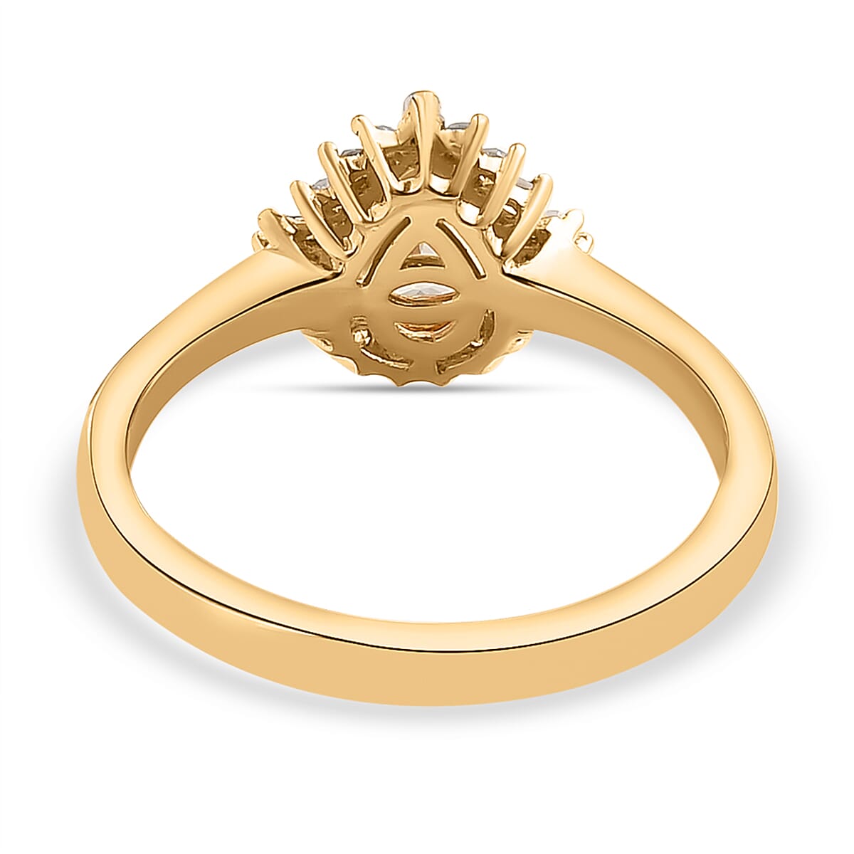 Turkizite and Diamond Ring in Vermeil Yellow Gold Plated Sterling Silver 1.00 Ct.