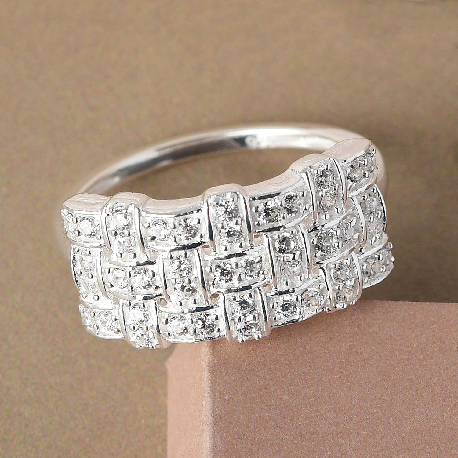 ELANZA Simulated Diamond Ring in Sterling Silver