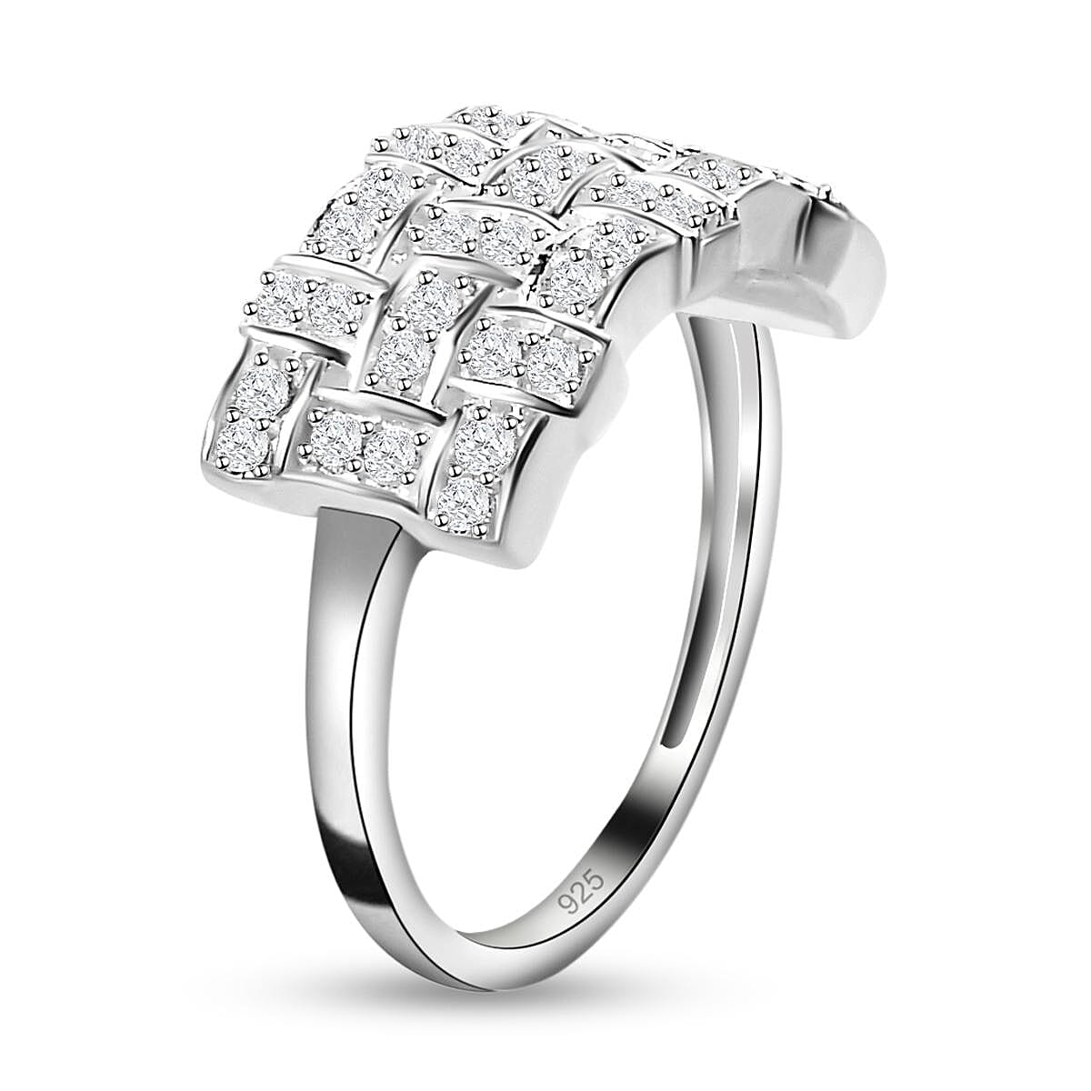 ELANZA Simulated Diamond Ring in Sterling Silver