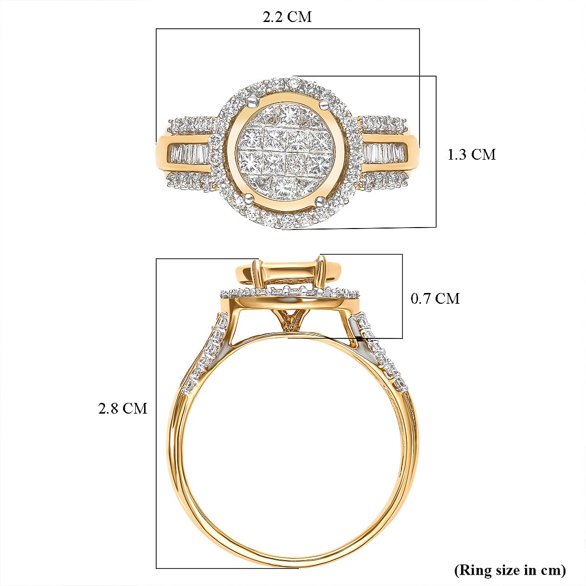 ILIANA 18K Yellow Gold IGI Certified Diamond (SI-G-H) Ring 1.00 Ct.(Non Resizable).