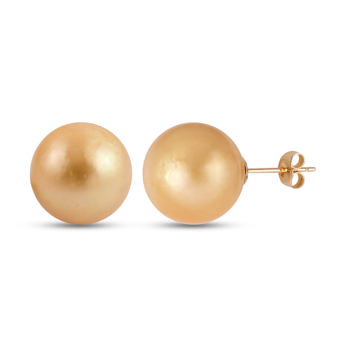 ILIANA 18K Yellow AAA Gold Golden South Sea Pearl Earrings (With Push Back)