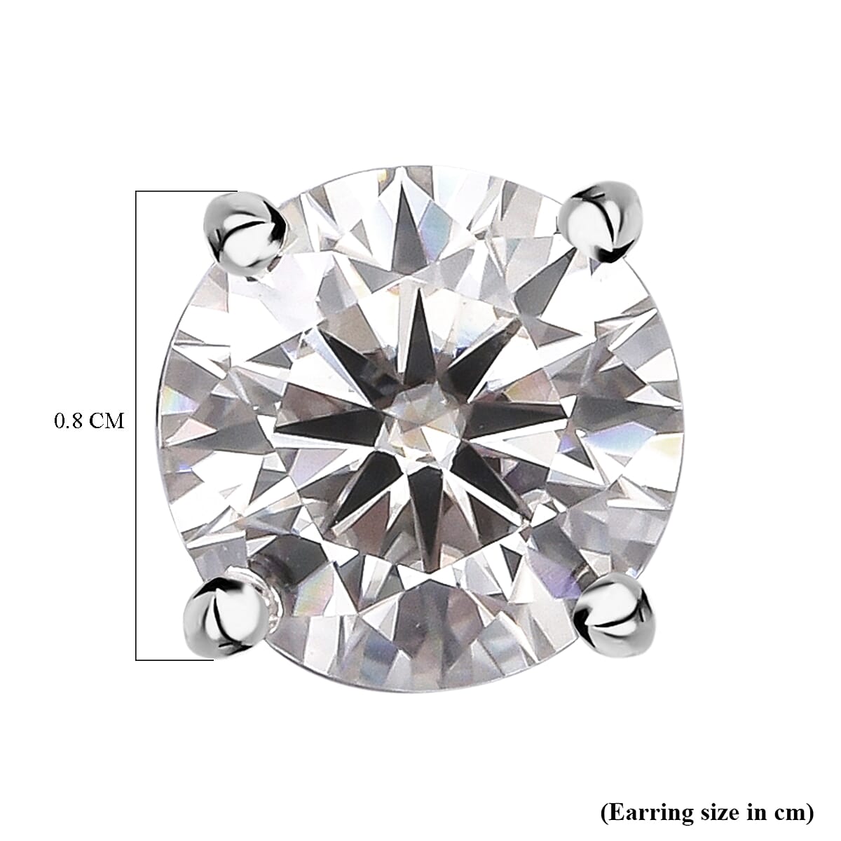 Moissanite Stud Earrings in Rhodium Overlay Sterling Silver 3.00 Ct.
