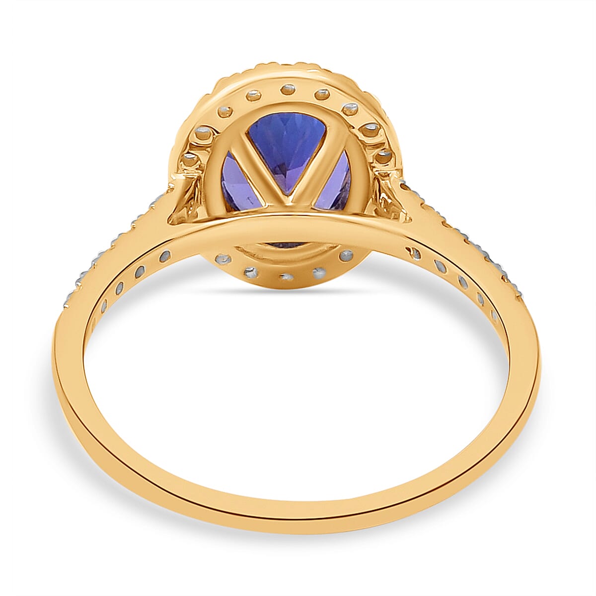 9K Yellow Gold Tanzanite and Diamond Ring 2.26 Ct.