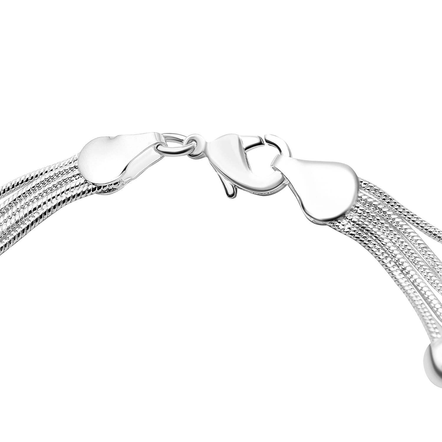 Multi Layered Bracelet (Size - 8) in Silver Tone