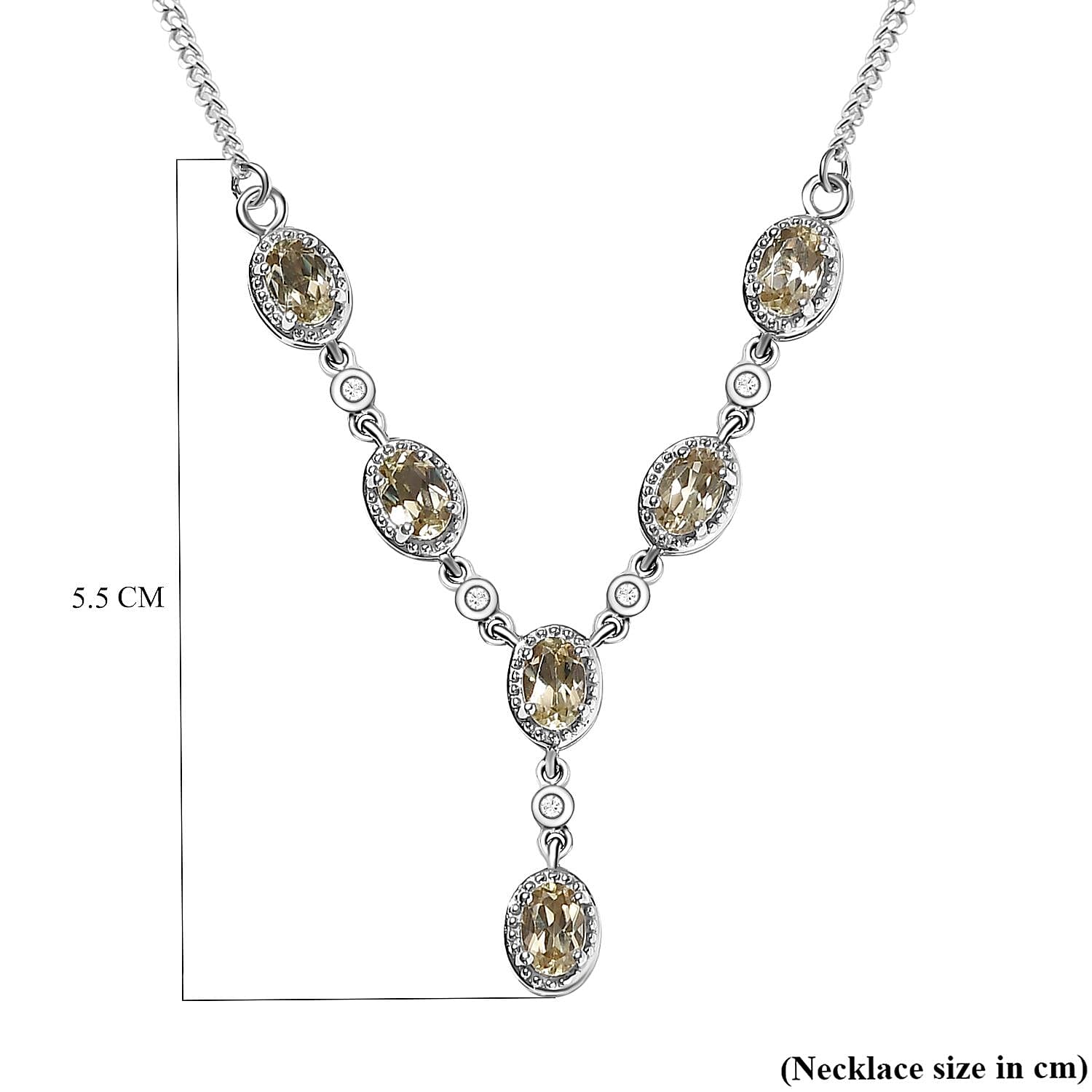 Turkizite & Diamond Necklace (Size 18-2 Inch Ext.) in Platinum Overlay Sterling Silver 2.86 Ct, Silver Wt. 6.19 Gms