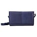 Genuine Leather Mobile Case Crossbody Wallet - Blue