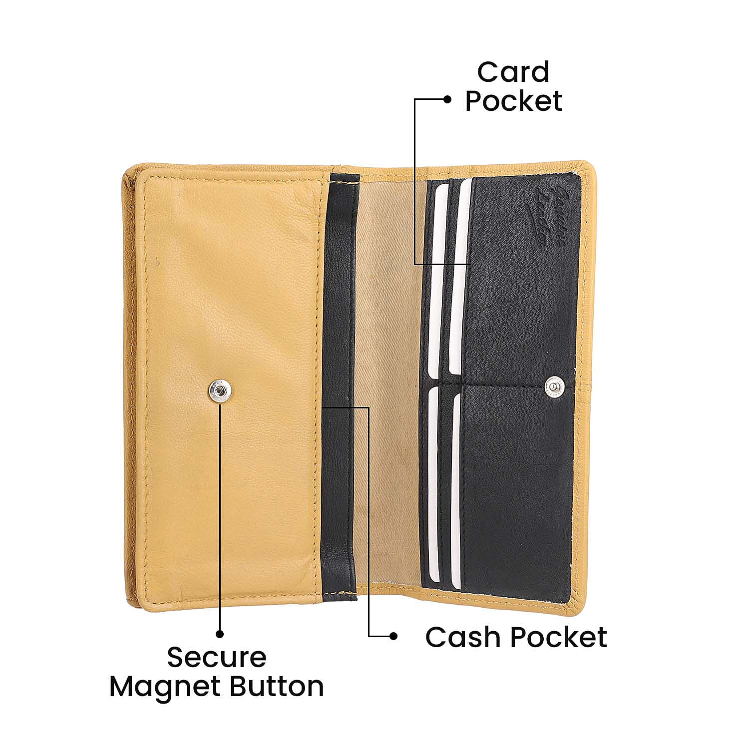 100% Genuine Leather RFID Protected Mobile Case Crossbody Wallet with Shoulder Strap (Size 19x11 Cm) - Mustard