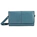 Genuine Leather Mobile Case Crossbody Wallet - Blue