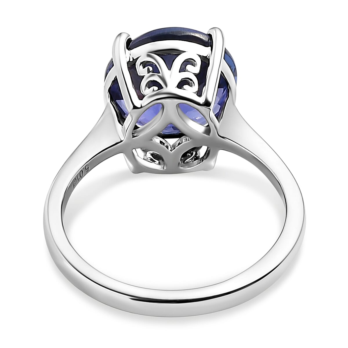 RHAPSODY 950 Platinum AAAA Tanzanite Solitaire Ring 5.00 Ct. Platinum Wt. 4.50 Gms.