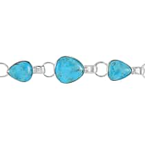 Santa Fe Collection 6 Ct. Kingman Turquoise Bracelet (Size - 7.5) with T-Bar Clasp in Sterling Silver