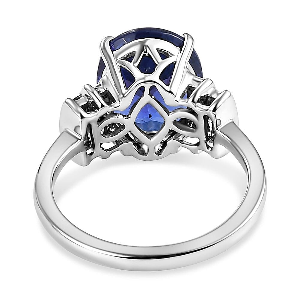 RHAPSODY 950 Platinum AAAA Tanzanite and Diamond (VS-E-F) Ring 3.47 Ct, Platinum Wt. 5.35 Gms