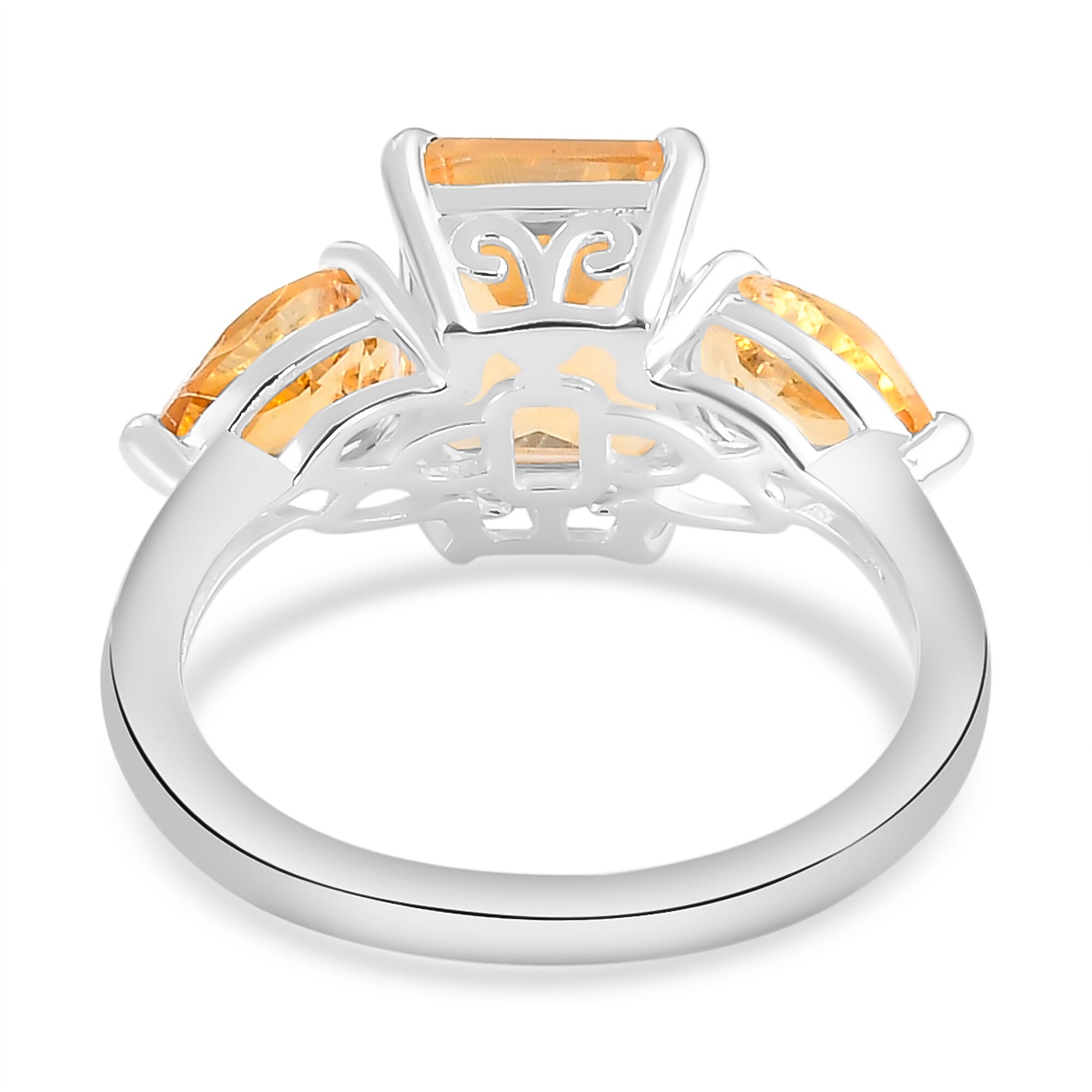Citrine Trilogy Ring in Sterling Silver 3.58 Ct.