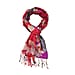 La Marey Merino 100% Merino Wool Abstract Patterned Scarf (Size 175x66 cm ) - Red