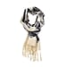 La Marey 100% Merino Wool Carriage Patterned Scarf (Size 175x66 cm) - White & Black