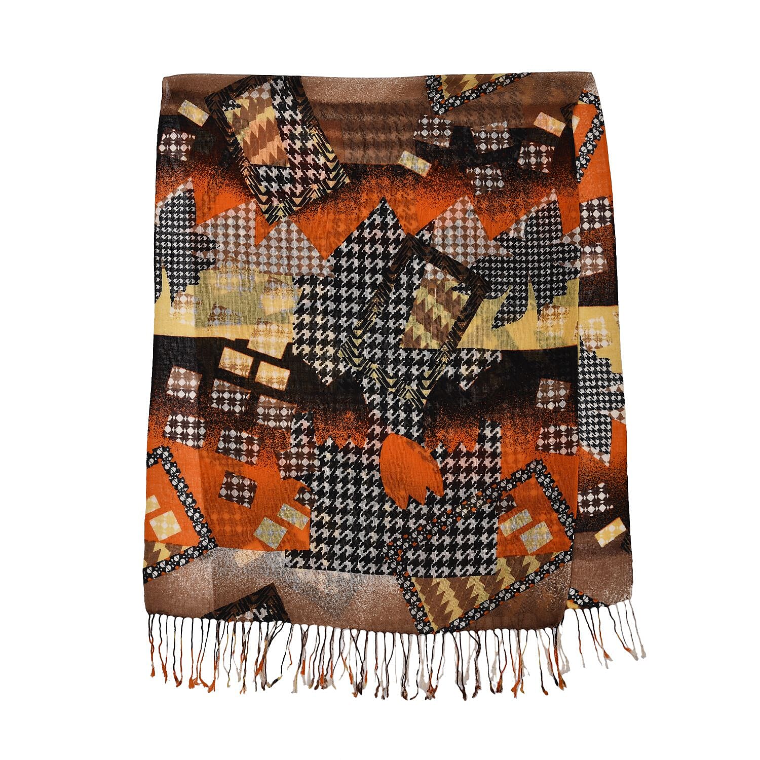 LA MAREY Merino Wool Baby Chick Pattern Scarf (Size 66x184 Cm) - Brown