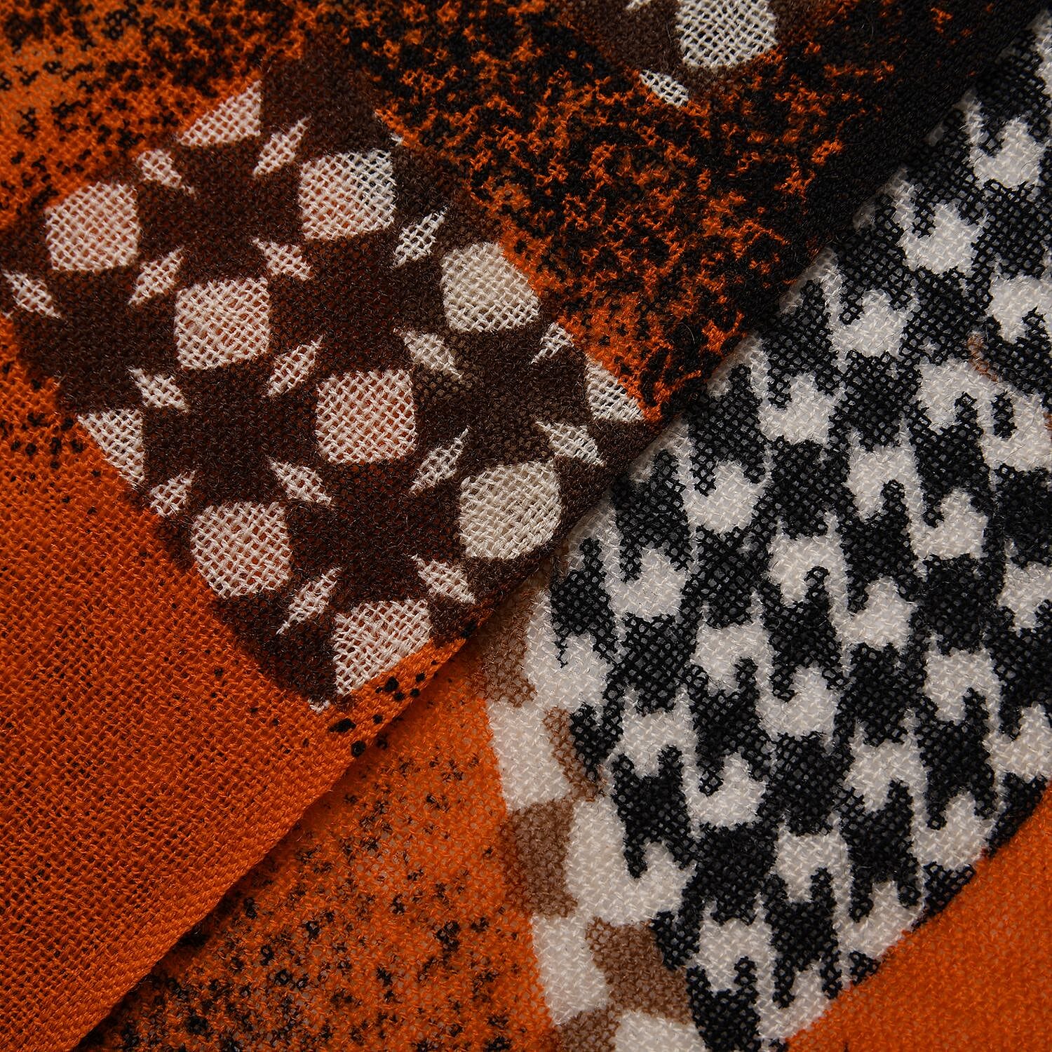 LA MAREY Merino Wool Baby Chick Pattern Scarf (Size 66x184 Cm) - Brown