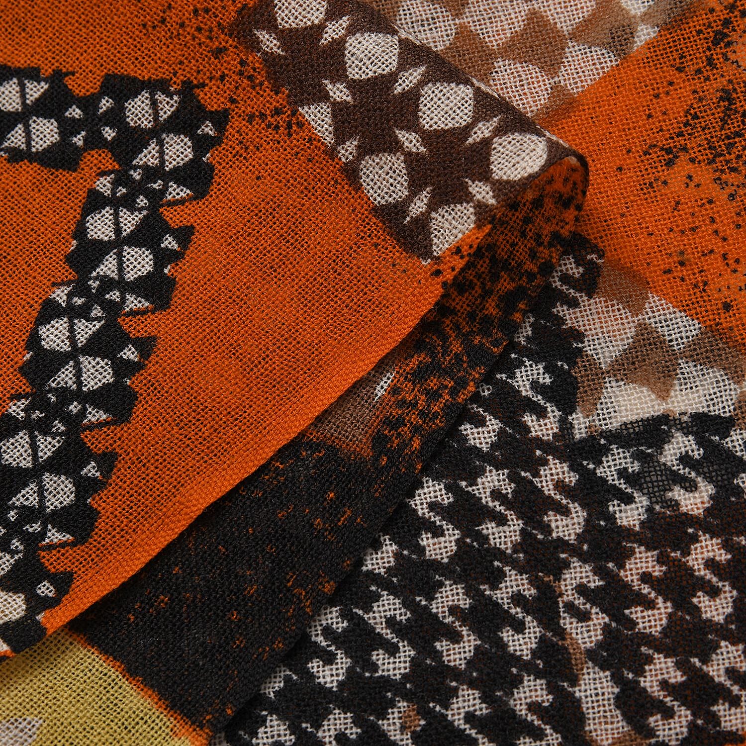 LA MAREY Merino Wool Baby Chick Pattern Scarf (Size 66x184 Cm) - Brown