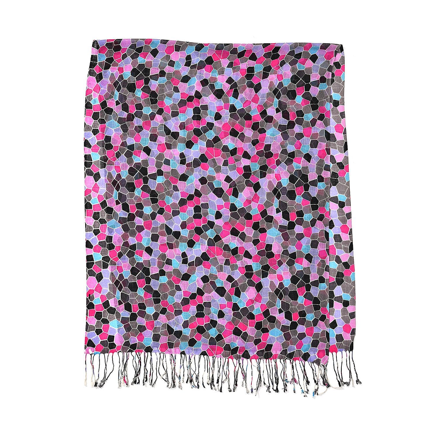 LA MAREY Merino Wool Honeycomb Pattern Scarf (Size 66x184 Cm) -